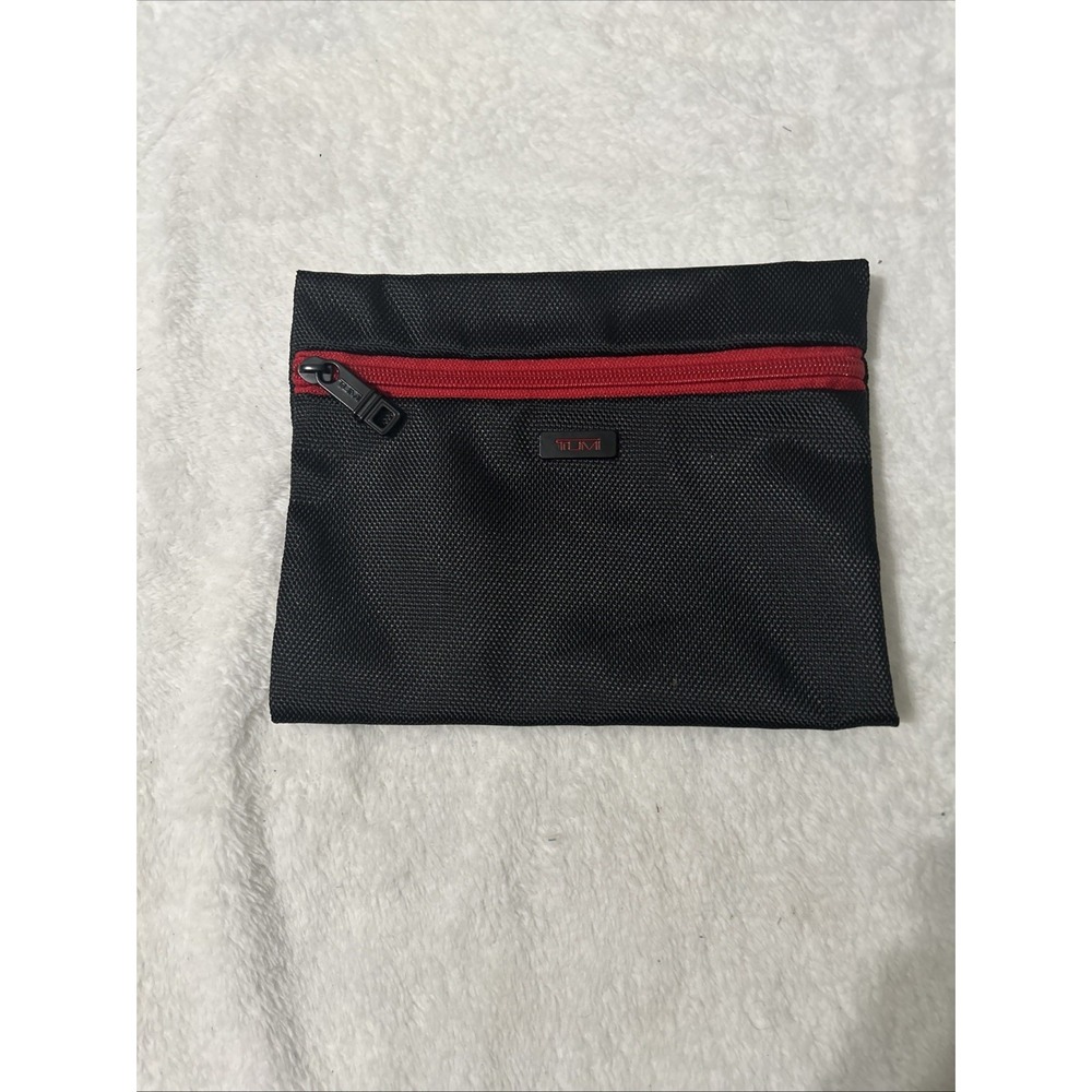 TUMI for Delta Black Nylon Zipper Pouch Small Travel Bag